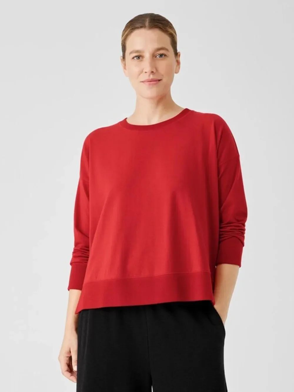 Eileen Fisher | Red Crewneck Marino wool Sweater